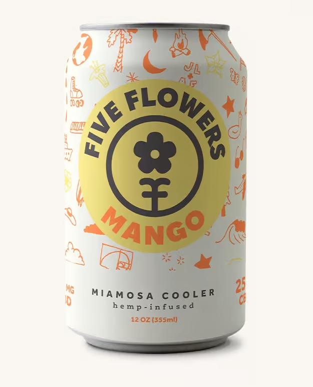 マメスナ[Mango Cooler] FIVE FLOWERS MANGO 4PK 12OZ (25MG-CBD) | HighTower Drinks